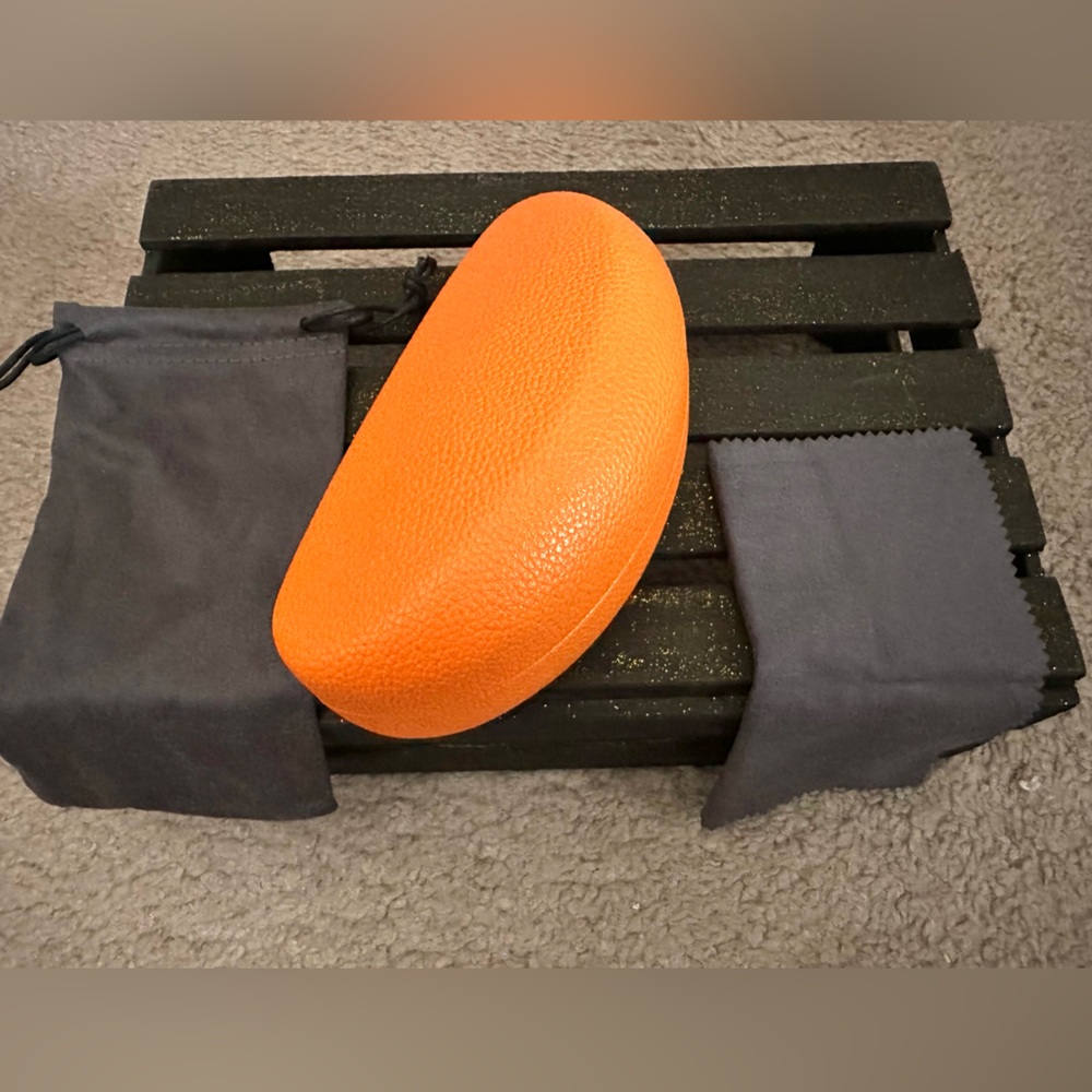 Orange Textured Glasses Case